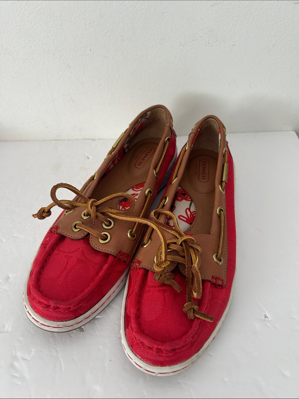 Coach Richelle Coach Signature Topsider Boat shoe. Size 7B
